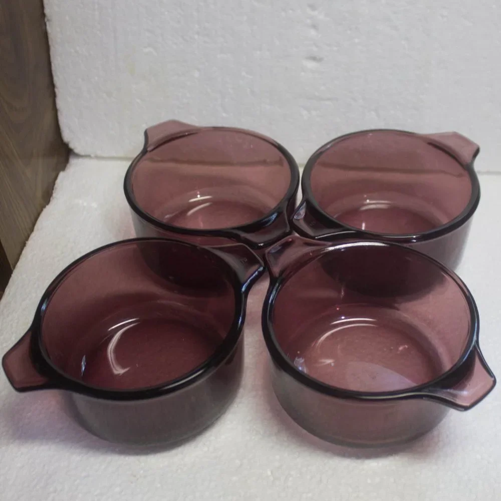 Vintage Pyrex Style Cranberry Small Casserole Dishes Set of 4 Made in Mexico